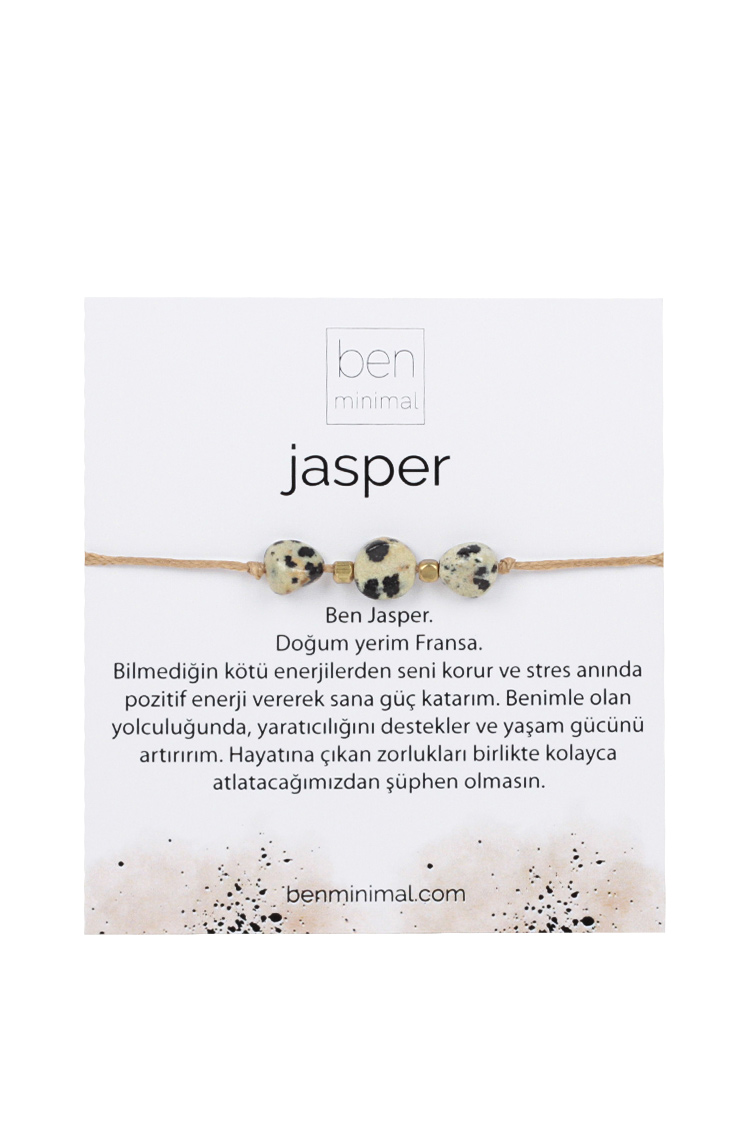 Doğal Taşlı Bileklik - Jasper Taşı - Thumbnail