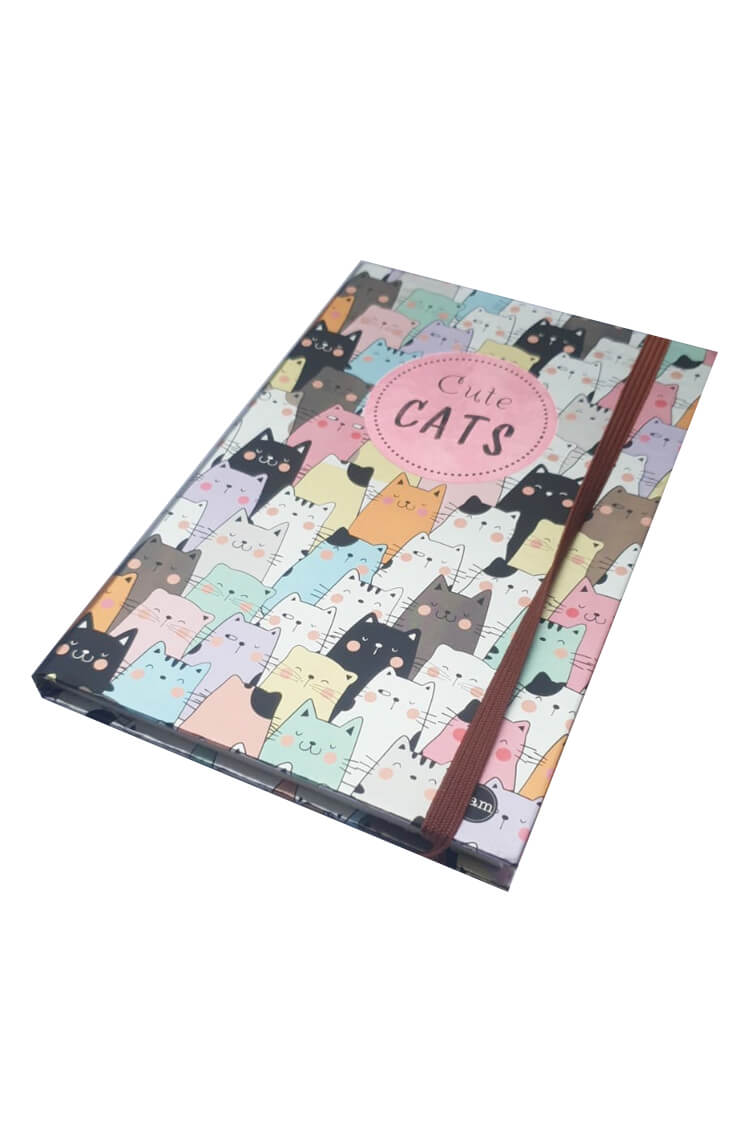 Metal Kapak Shiny Defter Serisi - Cute Cats - Thumbnail