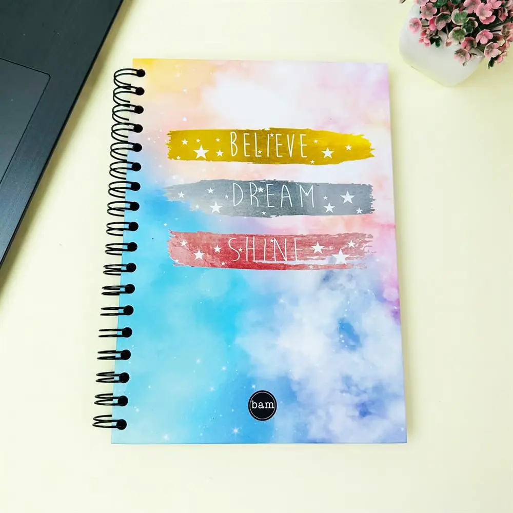 Planlayıcı Spiralli Defter - Believe Dream Shine - Thumbnail