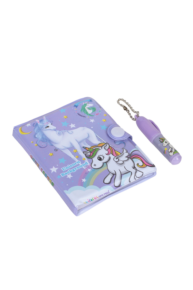 Unicorn Cep Boy Kalem Defter Seti - Mavi - Thumbnail